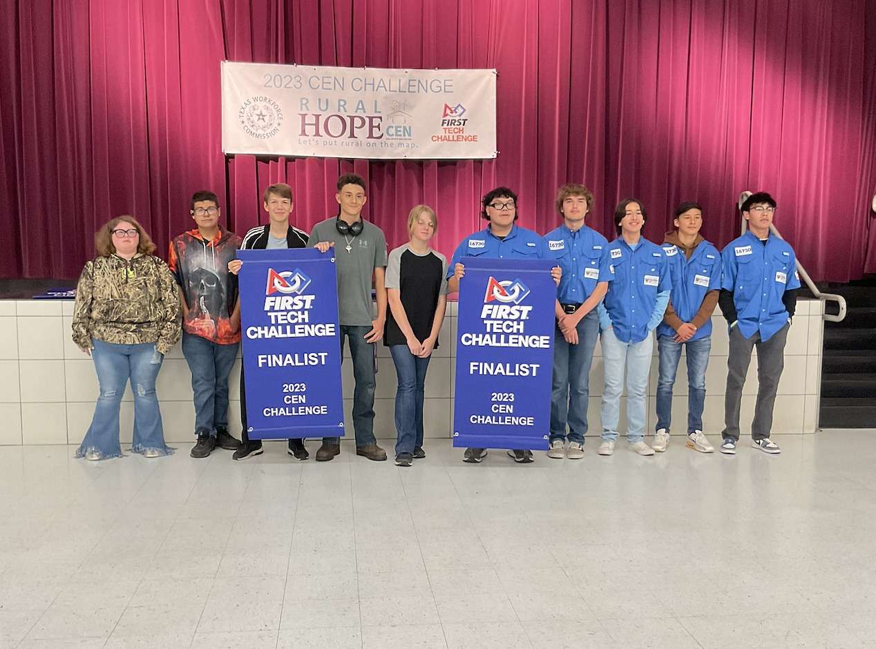 2023 CEN Challenge First Tech Challenge Participants Holding Banners